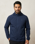 Men’s Navy Lightweight Hooded Windbreaker Jacket