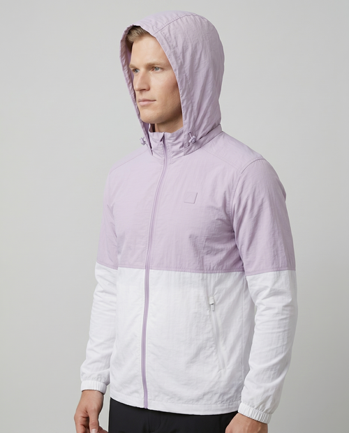 Men’s Lavender Lightweight Hooded Windbreaker Jacket